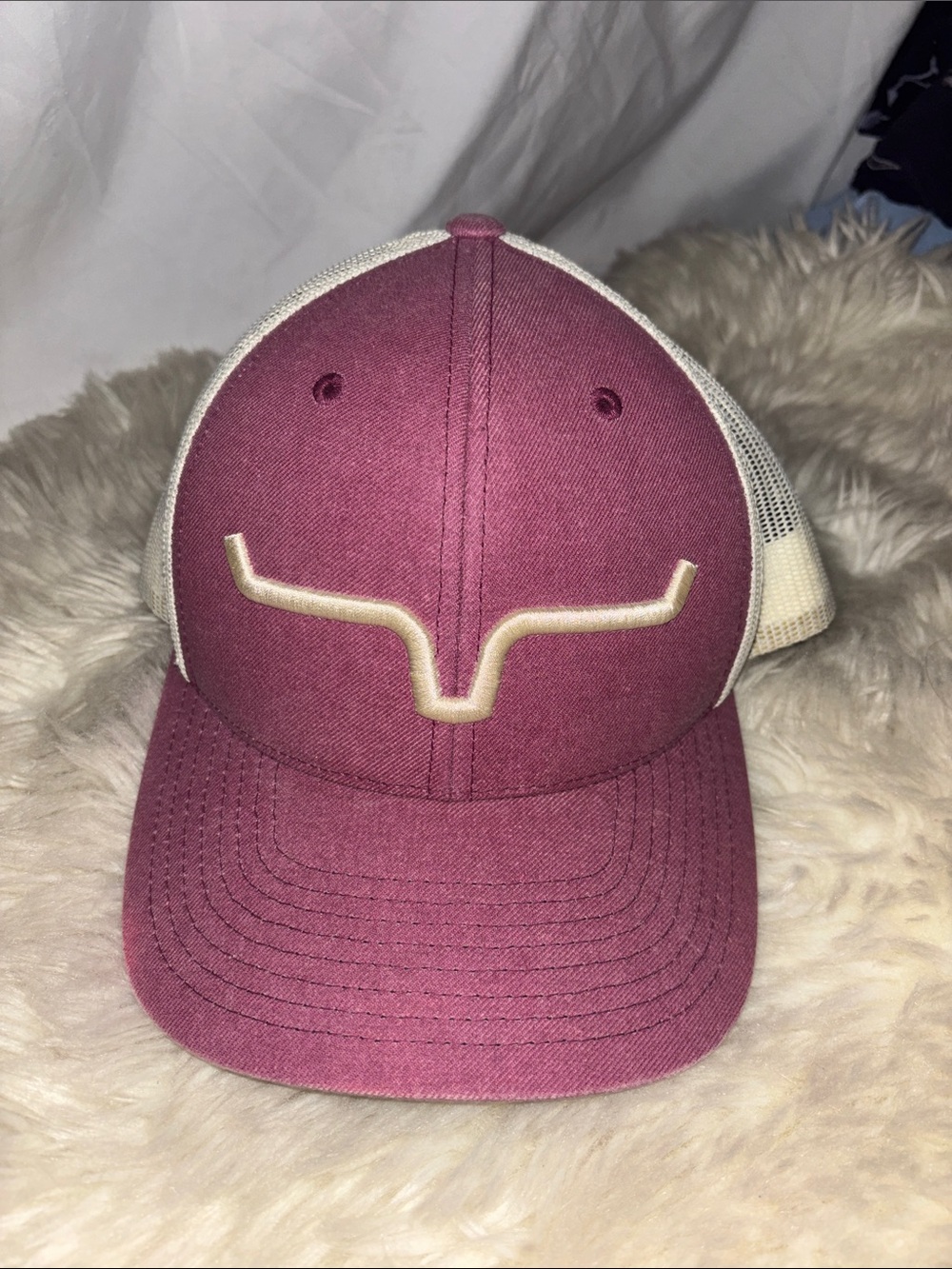 Kimes Ranch Maroon and Cream Trucker Hat